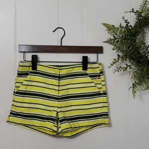 Nautica Shorts Girls Preppy Sporty Boating Golf CasualYellow & Blue Stripes EUC